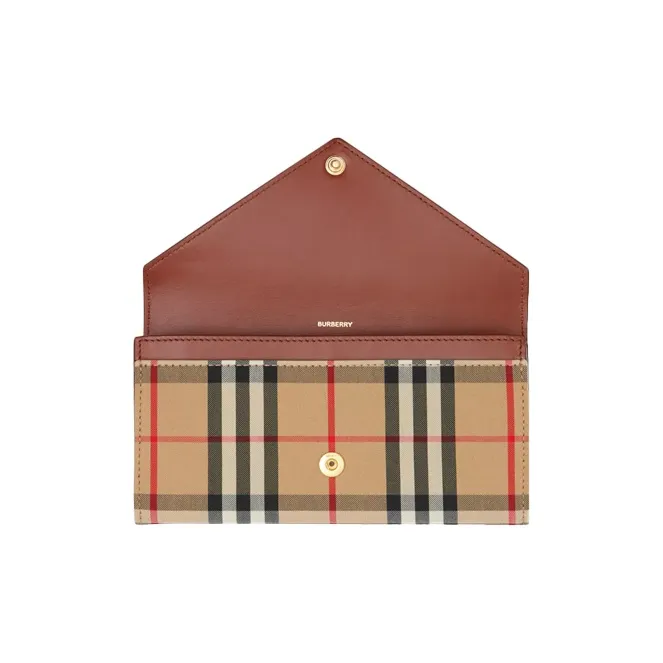 Burberry Leather Envelope Bag Wallets Women's Tan-3