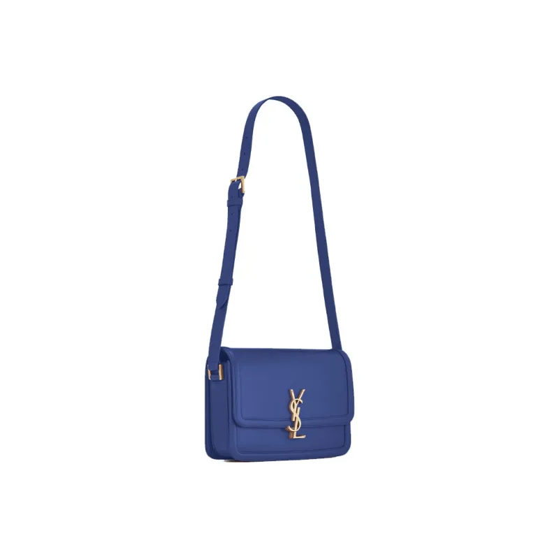 SAINT LAURENT SOLFERINO Leather Crossbody Bag Shoulder Bag Women's Sapphire Blue-2