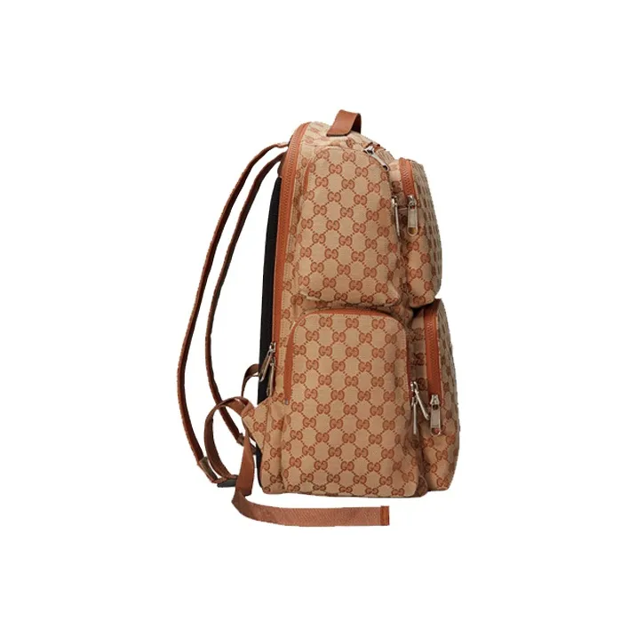 GUCCI LA Angels Los Angeles Angel Collaboration Canvas With Leather Backpack Regular Unisex Ebony/Brown-3