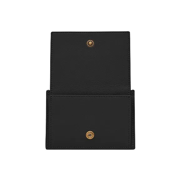 SAINT LAURENT Monogram Grain Leather Card Holder Card Holder Women's Black-3
