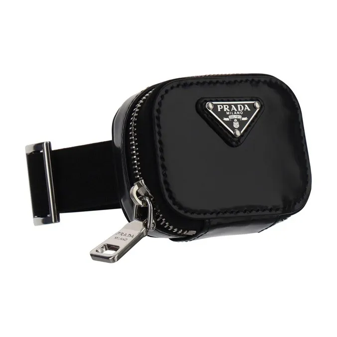 PRADA Calfskin Wallet Unisex Black-3