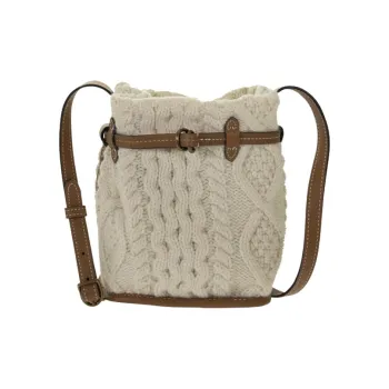 Polo Ralph Lauren Smooth Leather Finish Bucket Bag, Crossbody Bag Mini Women's White