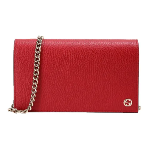 GUCCI Cow Leather adiZero Wallet Shoulder Bag Crossbody Bag Women's Red