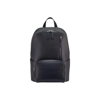 BVLGARI Calfskin/Nylon Messenger Bag, Backpack Large Size Men's Black