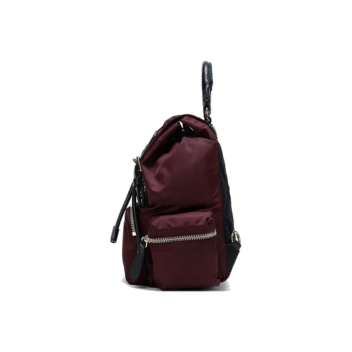 Burberry Nylon With Leather Backpack Women's Burgundy-2