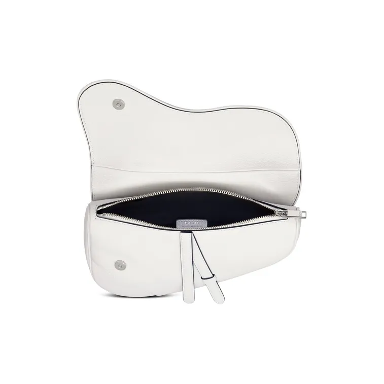 DIOR Saddle Grained Cow Leather Saddle Bag Shoulder Bag Crossbody Bag Men's White-2