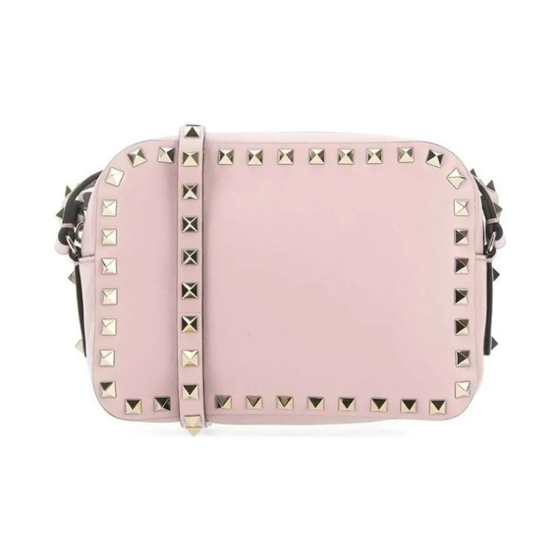 Valentino Cow Leather Shoulder Bag Women's Pink-0