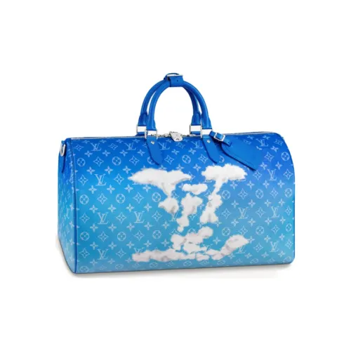 LOUIS VUITTON Keepall Bandouliere Clouds Monogram 50 Blue