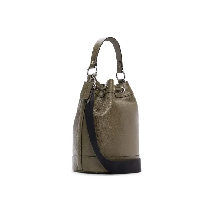 COACH Dempsey Leather Bucket Bags Shoulder Bag Crossbody Bag Handbag Small Size Women's Olive Green-1