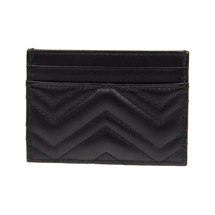 GUCCI Quilted Leather Card Holder Card Holder Women's Black-1