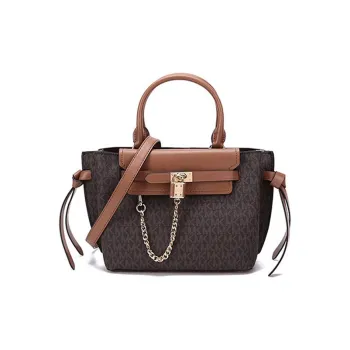 MICHAEL KORS Hamilton Legacy Cow Leather Shoulder Bags Handbags Small Size Women's Dark Brown/Acorn Brown