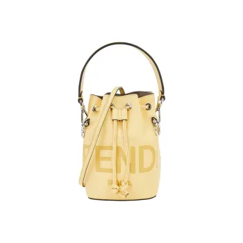 FENDI Mon Tresor Calfskin Bucket Bag, Shoulder Bag, Crossbody Bag, Handbag Mini Women's Yellow