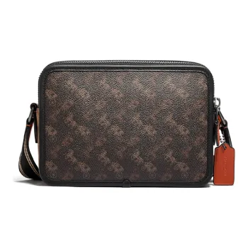COACH Charter Canvas With Leather Camera Bag, Small Square Bag, Crossbody Bag, Shoulder Bag Unisex