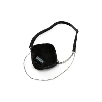 COMBACK Plush Crossbody Bag Small Size Women's Night Black/Caramel Leopard Print/Mist Gray/Milk Tea Brown