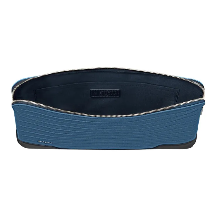 RIMOWA Never Still Canvas And Full-Grain Leather Laptop Clutch Laptop Bag Unisex Sea Blue-3