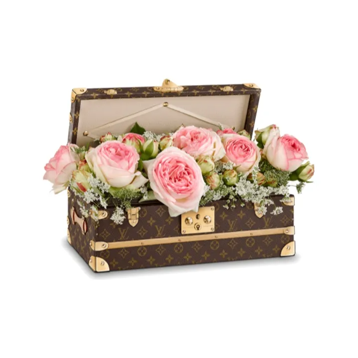 LOUIS VUITTON Canvas With Wooden Strip Base Flower Boxes Storage Unisex Brown-2