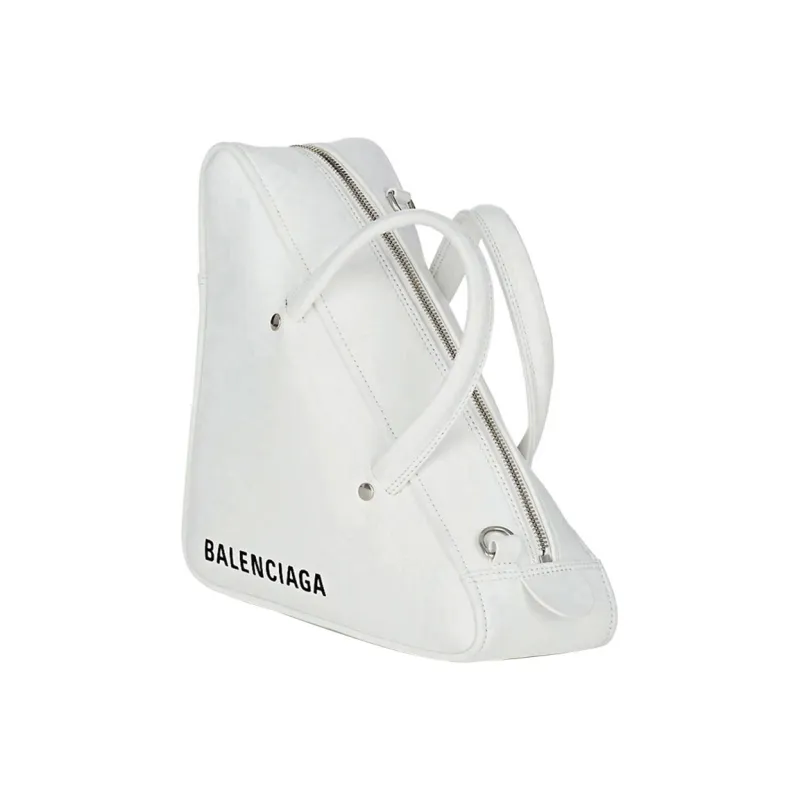 Balenciaga Leather Triangle Bag, One Shoulder Handbag Regular Women's White-1