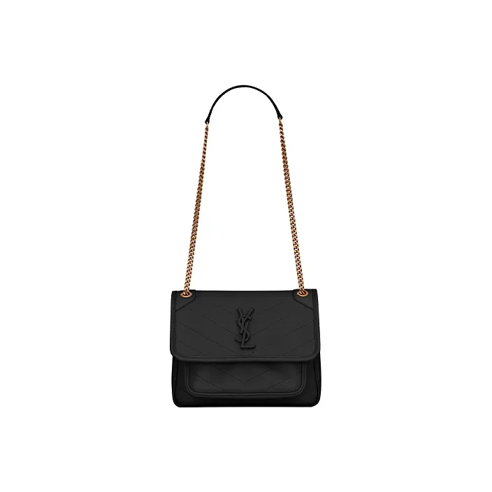 SAINT LAURENT Quilting Lambskin Hobo Bag, Chain Bag, Shoulder Bag, Crossbody Bag Mini Women's Black-0