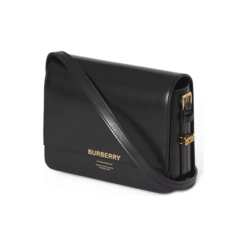 Burberry Calfskin With Lambskin Grace Bag, Shoulder Bag, Crossbody Bag Trumpets Women's Black-2