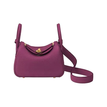 HERMES Lindy Cow Leather Handbag, Crossbody Bag Mini Women's Sea Anemone Purple