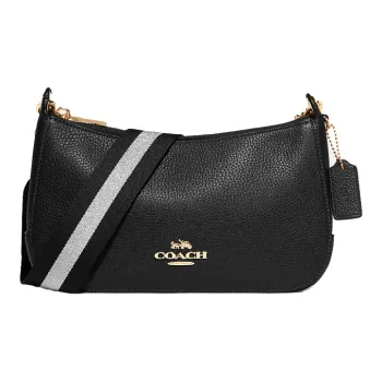 COACH Jes Pebbled Leather Crossbody Bag Medium Size Women's Black