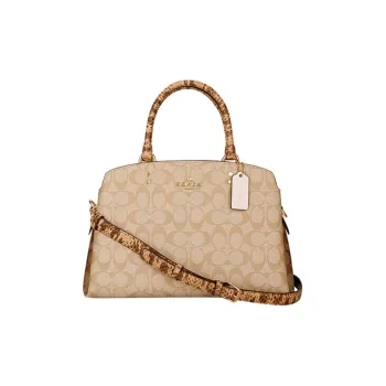 COACH Lillie PVC Shoulder Bag, Handbag Large Size Women's Khaki