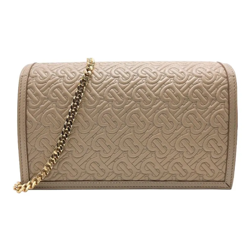Burberry Monogram Lambskin Envelope Bag Handheld Shoulder Bag Crossbody Bag Women's Light Brown-1