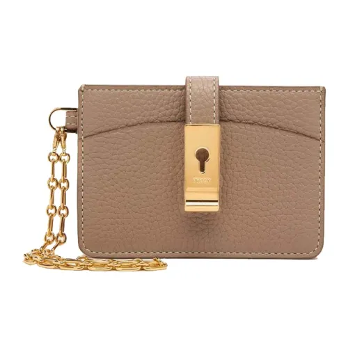 BALLY Cow Leather Card Holder Women's Coffee