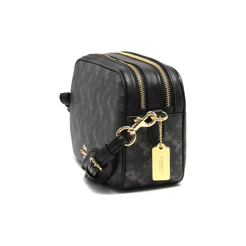 COACH Jes Leather Camera Bags Shoulder Bag Crossbody Bag Women's Black Brown-1