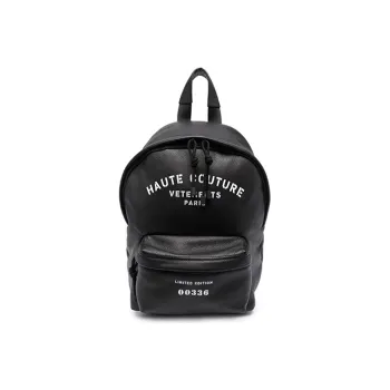Vetements Cow Leather Backpack Men's Black