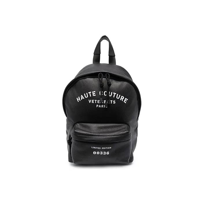 Vetements Cow Leather Backpack Men's Black-0