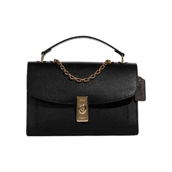 COACH Lane Leather Trunk Bag Crossbody Bag Shoulder Bag Large Size Women's Black