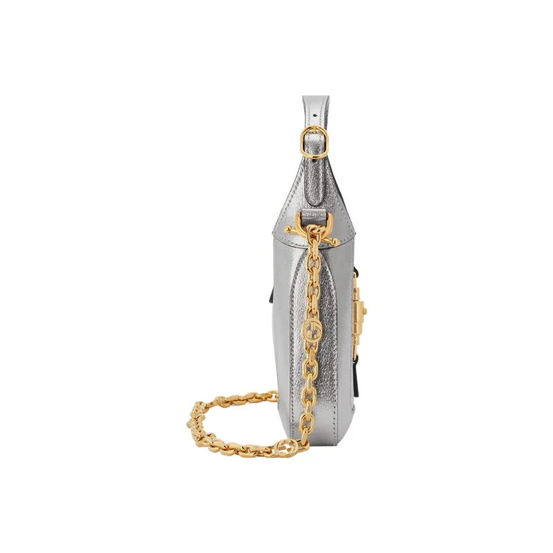 GUCCI Jackie 1961 Leather Crescent Shoulder Bag Shoulder Bag Mini Women's Silver-2