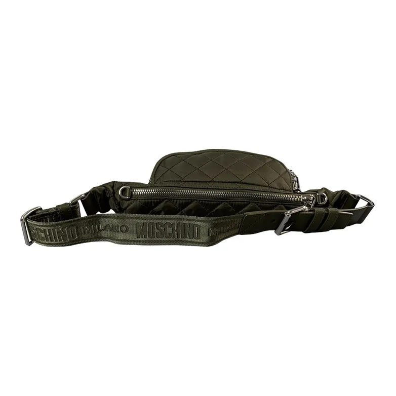 MOSCHINO Cotton Fanny Pack Unisex Army Green-3