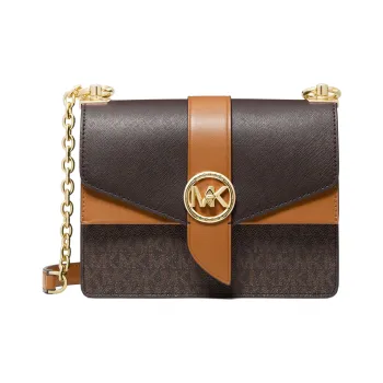MICHAEL KORS Greenwich Small Color Block Logo And Saffiano Leather Crossbody Bag