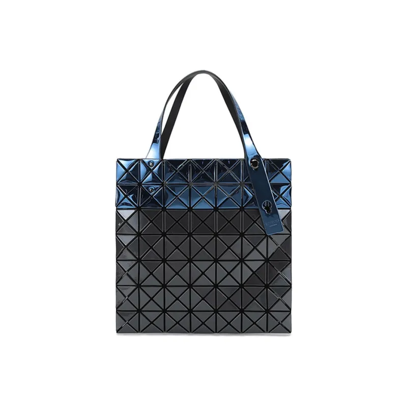 ISSEY MIYAKE Platinum PVC Tote Bag, Shopping Bag, Handbag Regular Women's Metal Blue Gray-0