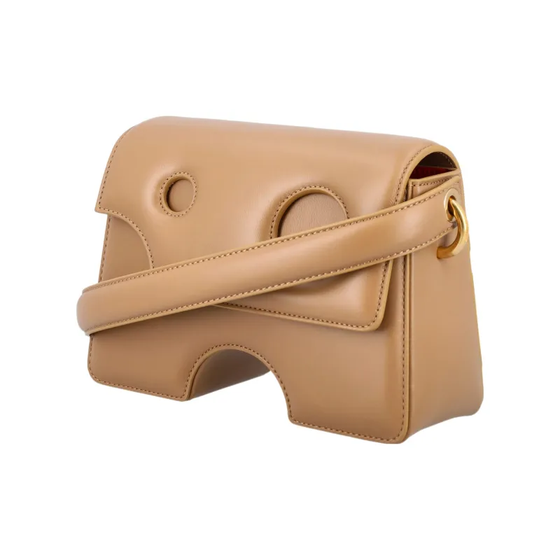 OFF WHITE Burrow 22 Shoulder Bag Camel Brown-2
