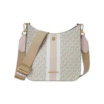 MICHAEL KORS Briley Canvas Shoulder Bag Crossbody Bag Women's Vanilla White Pink Multicolor