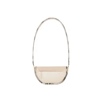 Burberry Olympia Leather Shoulder Bag Crescent Bag Handbag Shoulder Bag Small Size Women's Cheese Milk Beige