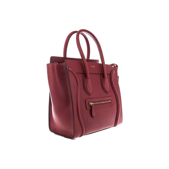 CELINE Luggage Leather Smile Bag Shopping Bag Crossbody Bag Shoulder Bag Handbag Women's Red-1