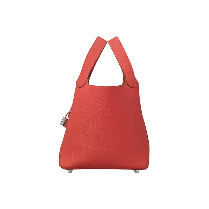 HERMES Picotin Lock Clemence Bullock Leather Basket Bag Handbag Bucket Bag Women's Rose-1