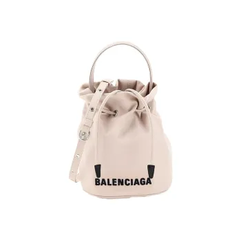 Balenciaga Nylon Fabric Bucket Bag, Shoulder Bag, Crossbody Bag, Handbag Women's Beige Pink