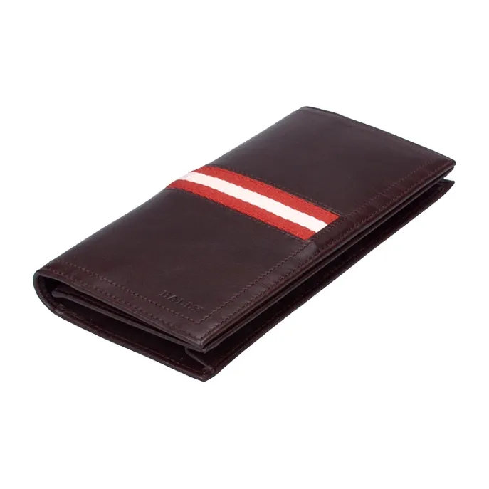 BALLY Cow Leather Wallet Coin Purse Wallet Men's Brown-1