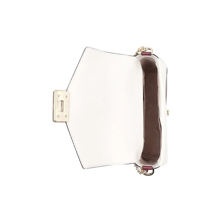 MICHAEL KORS Kinsley Leather Shoulder Bag Crossbody Bag Medium Size Women's Burgundy White/Black Multicolor-5