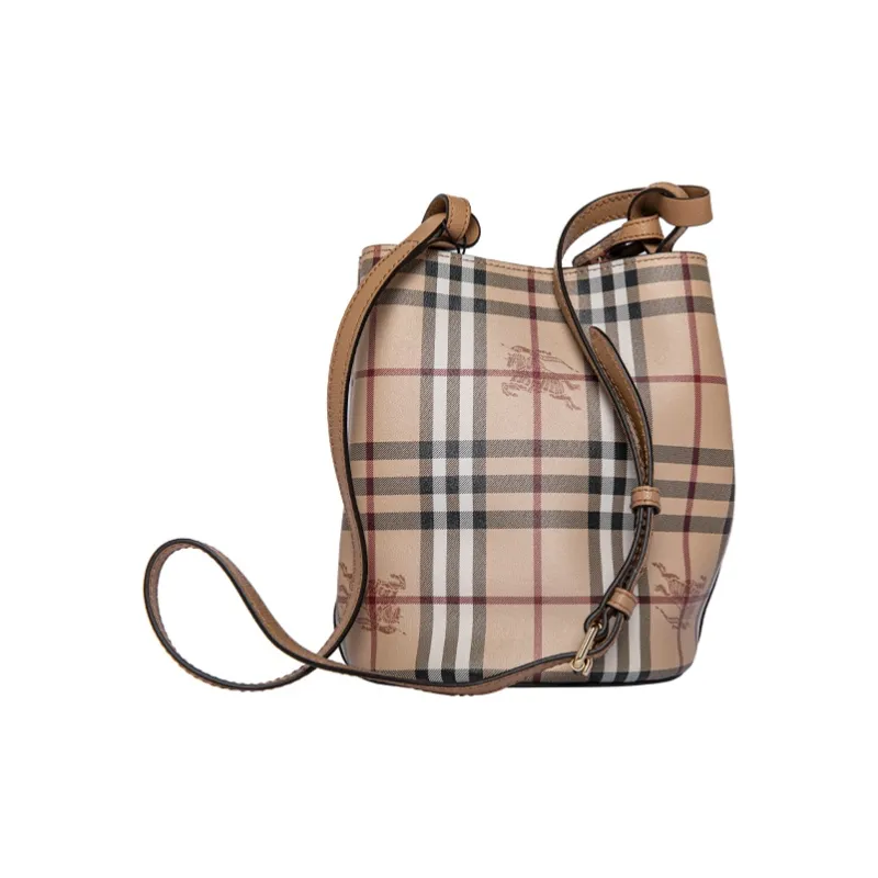 Burberry Cow Leather Bucket Bag Crossbody Bag Shoulder Bag Women's Milk Tea-1