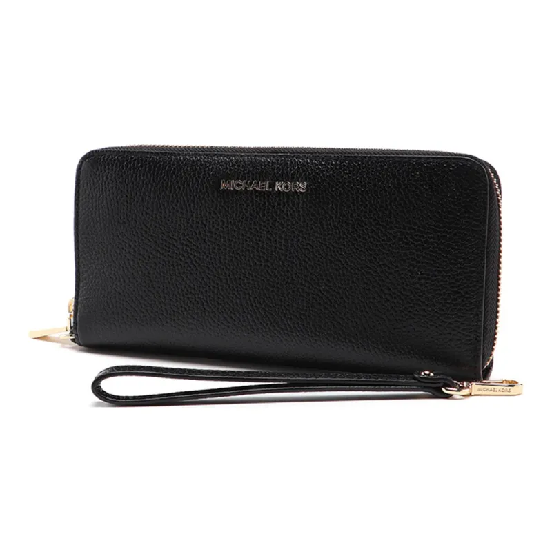 MICHAEL KORS Jet Set Leather Clutch Wallet Women's Black-1