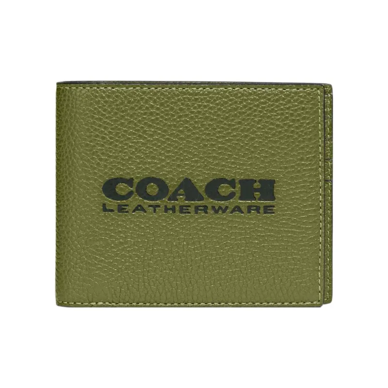 COACH 3 IN 1 Wallet Leather Wallet Men's Olive Green-0
