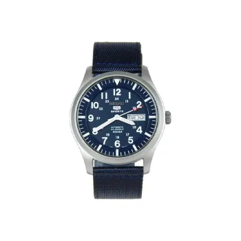 SEIKO 5 Collection Automatic Mechanical Movement Nylon Strap Watch Men's Watches Blue Dial SNZG11K1