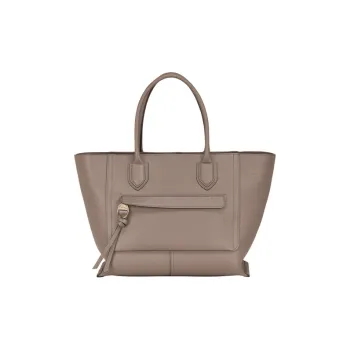 LONGCHAMP Mailbo Grained Large Cow Leather Shoulder Bag Crossbody Bag Handbags Large Size Women's Taupe Gray