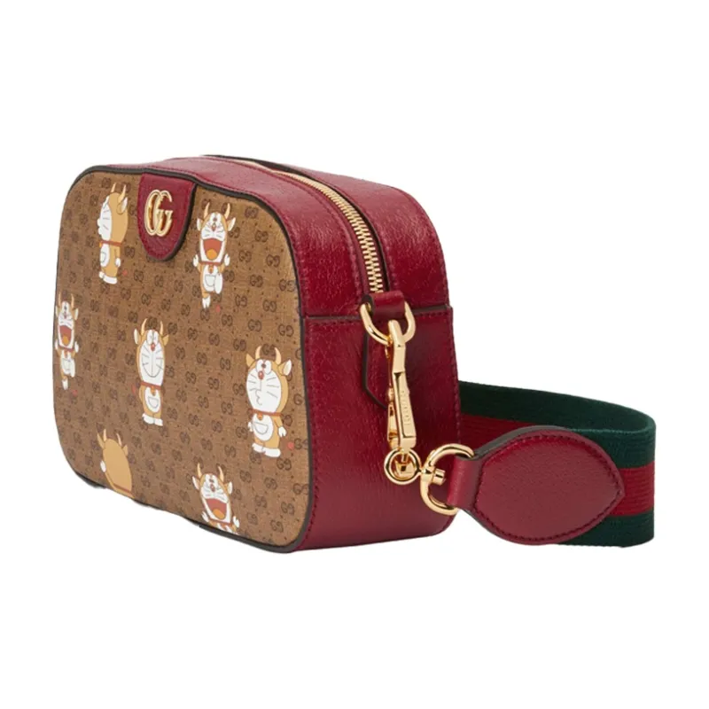 GUCCI Canvas With Leather Camera Bag, Shoulder Bag, Crossbody Bag Unisex-1